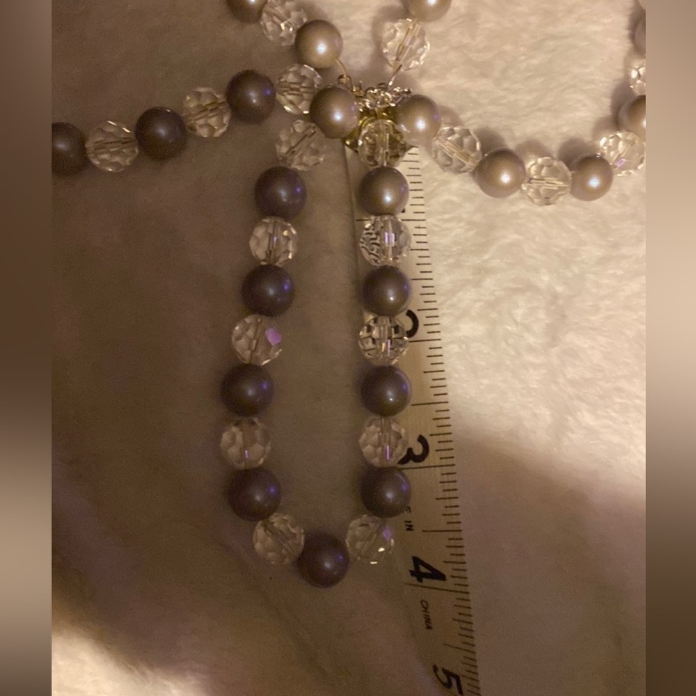 Cezanne Bracelet, 3 Strand, Beaded, Faux Pearl, Stretch, Statement, feminine - Picture 5 of 7